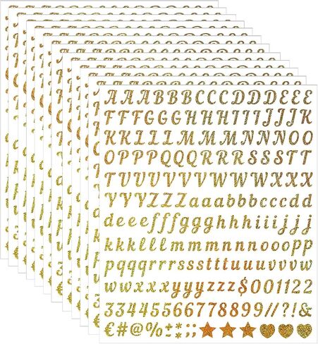 12 Sheets Letter Stickers Alphabet & Number Stickers Set, 0.5inch ABC Number Letter Decals with Symbols, Decorative Scrapbook Stickers for DIY Crafts Journal, Notebook, Calendar(Multicolored) in Kuwait