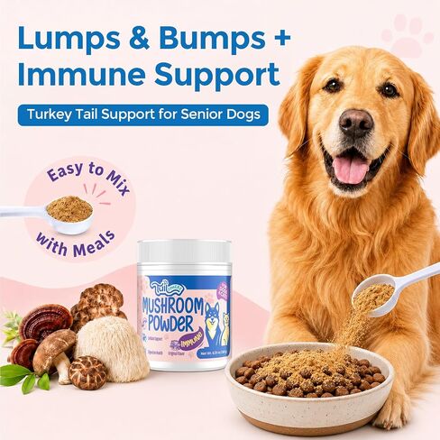 Turkey Tail Mushroom for Dogs & Cats, 14-in-1 Powder, Lumps & Bumps, 180g in Kuwait