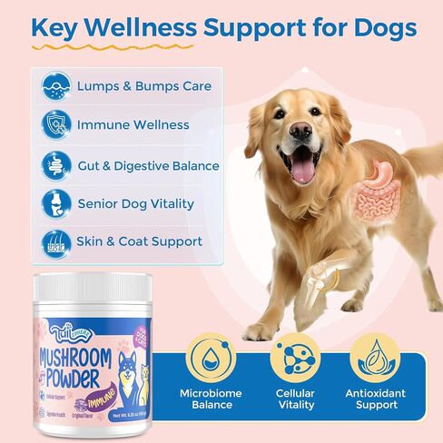 Turkey Tail Mushroom for Dogs & Cats, 14-in-1 Powder, Lumps & Bumps, 180g in Kuwait
