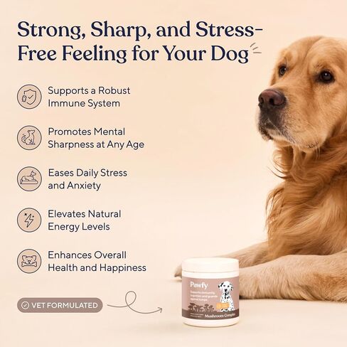 Pawfy Turkey Tail Mushroom for Dogs with Lion's Mane & Reishi - 30 Chews in Kuwait