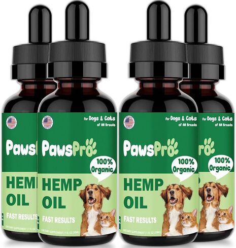Hemp Oil for Dogs and Cats - Helps Pets with Anxiety, Stress, Sleep - Calming Drops for Pet - Support Hip and Joint Health - Fast Results (2 Pack) in Kuwait