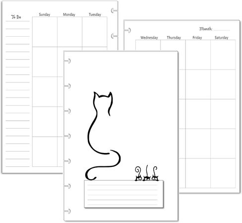 Undated Monthly Calendar Refills for Letter, Junior, Classic, Skinny, Mini size Discbound Planners Fİtts Happy Planners Levenger Circa TUL Staples Arc Notebook Office (9-Disc, 7"x9.25", Dog) in Saudi Arabia