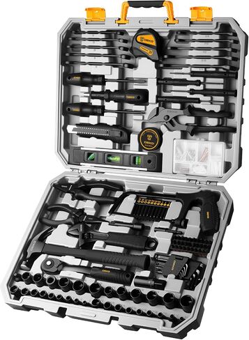 DEKOPRO 218-Piece General Household Hand Tool kit, Professional Auto Repair Tool Set for Homeowner, General Household Hand Tool Set with Plier, Screwdriver Set, Socket Set, with Portable Storage Case in Kuwait
