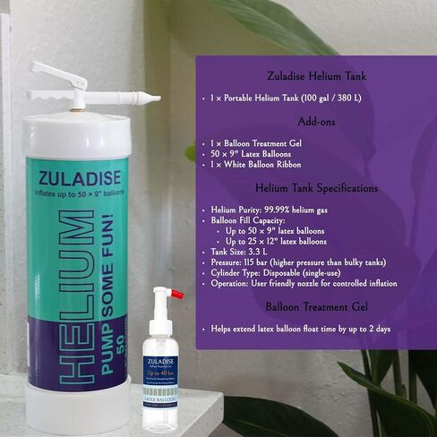 Helium Tank for Balloons at Home, Fills Up to 50 × 9'' Latex Balloons in Kuwait