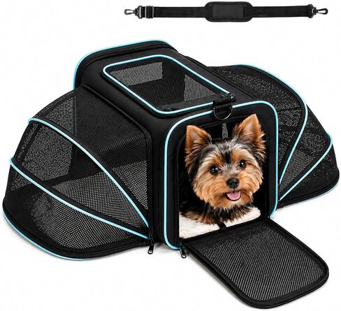 Soft-Sided Expandable Small Dog Carrier, Airline Approved for Traveling in Kuwait