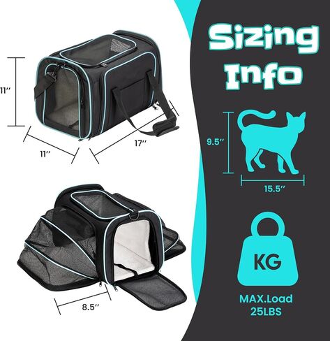 Soft-Sided Expandable Small Dog Carrier, Airline Approved for Traveling in Kuwait