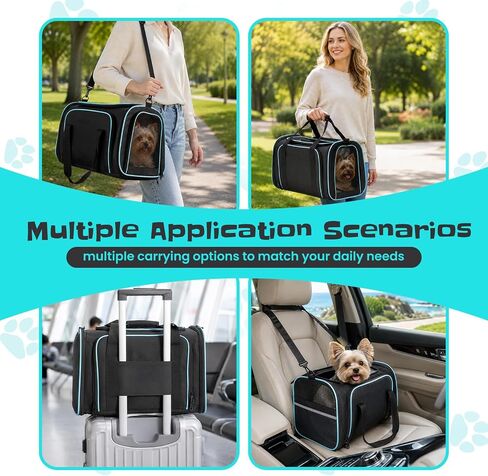 Soft-Sided Expandable Small Dog Carrier, Airline Approved for Traveling in Kuwait