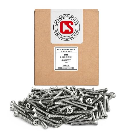 Stainless 6-32 x 1/2inches (3/8inches to 2inches Available) Flat Head Machine Screws, Full Thread, Phillips Drive, Stainless Steel 18-8, Machine Thread (6-32 x 1/2 in Kuwait