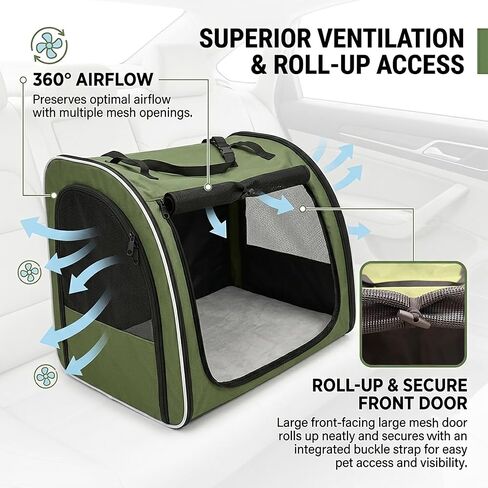 Dog Car Seat for Backseat, Enclosed Travel Carrier for Medium Dogs in Kuwait