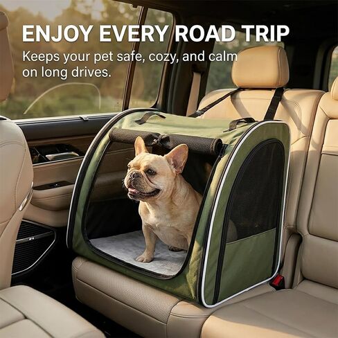Dog Car Seat for Backseat, Enclosed Travel Carrier for Medium Dogs in Kuwait