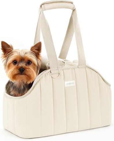 Pecute Dog Purse Carrier, Lightweight Dog Carriers for Small Dogs,Cream in Kuwait