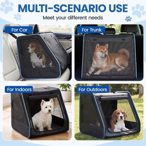 Dog Car Seat, Enclosed Carrier for Pets Travel Safety Dog Crate Soft-Sided Covered Car Kennel Carrier in Kuwait