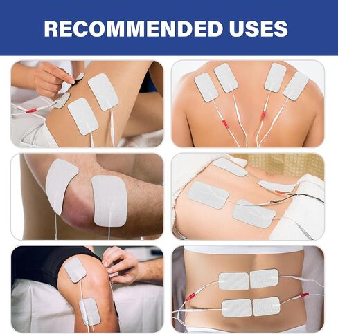 LotFancy TENS Unit Replacement Pads, 40Pcs 2" x 3.5" ReusableTENS Unit Pads, Large Size Rectangular Electrodes Pads for Electrotherapy EMS Massager in Kuwait