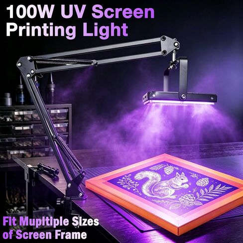 Tasolotoho 100W 96 LEDs UV Light 395nm for Screen Printing, Stand & Clamp in Kuwait
