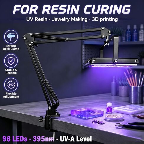 Tasolotoho 100W 96 LEDs UV Light 395nm for Screen Printing, Stand & Clamp in Kuwait