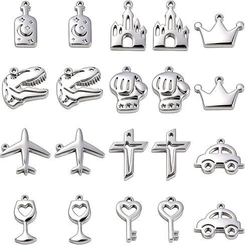 40Pcs Fadeless Stainless Steel Metal Charms for Jewelry Making in Kuwait