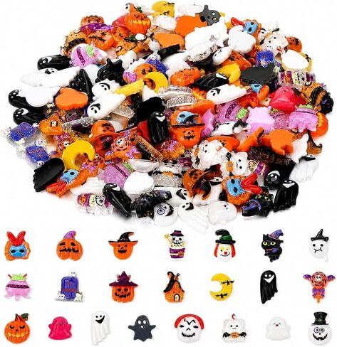 200pcs Halloween Resin Charms for Crafts Flatback Slime Charms in Kuwait
