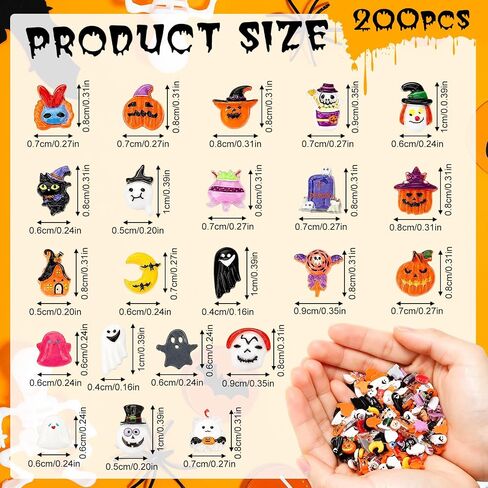 200pcs Halloween Resin Charms for Crafts Flatback Slime Charms in Kuwait