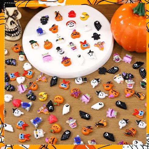200pcs Halloween Resin Charms for Crafts Flatback Slime Charms in Kuwait