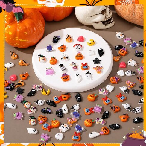 200pcs Halloween Resin Charms for Crafts Flatback Slime Charms in Kuwait