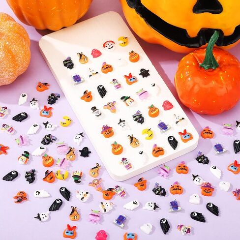 200pcs Halloween Resin Charms for Crafts Flatback Slime Charms in Kuwait