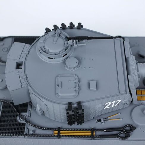 US in Stock, Taigen 1/24 RC Battle Tank Tiger I RC Military Tanks Model Mid-Term Infrared Combat Chassis Recoil LED Flash Gray for Hobby in Kuwait