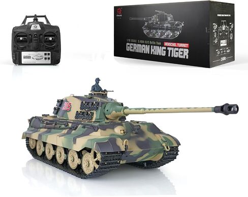 wheelfun Henglong 2.4G 1/16 Tk7.0 Plastic German King Tiger RTR RC Tank Toys 3888A Bb Airsoft Smoke Sound Effect BB Shooting Airsoft Tank that Shoot in Kuwait