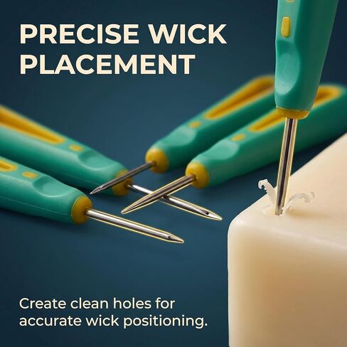 3 Pcs Green Round Hole Cone Hand Drills Punch Needle Candles Wick Tools for DIY Silicone Mould Making Punch Candle Making in Kuwait