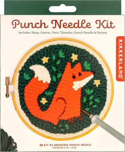 Kikkerland Punch Needle - Fox - Includes Everything Needed in Kuwait
