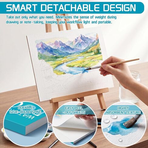 LOKEME Water Color Paper,9"x12"Watercolor Paper,20 Sheets(140lb/300gsm) in Kuwait