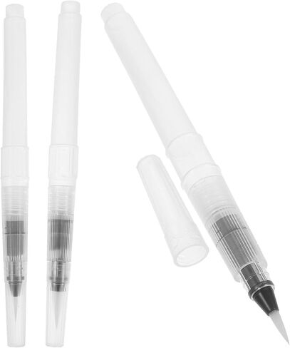 EXCEART Refillable Watercolor Pen Set 3 Pack Water Brush Pens for Watercolor Painting Easy Ink Flow Control Portable Art Painting Pens for Kids Drawing Crafting and Travel in Kuwait