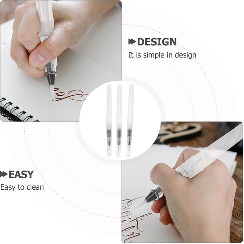 EXCEART Refillable Watercolor Pen Set 3 Pack Water Brush Pens for Watercolor Painting Easy Ink Flow Control Portable Art Painting Pens for Kids Drawing Crafting and Travel in Kuwait