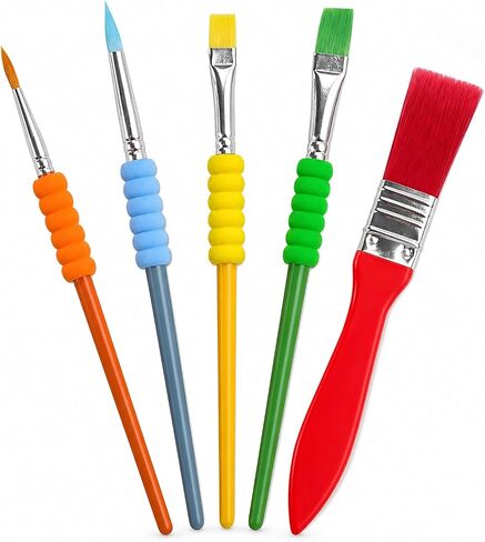 5Pcs Donut Sponge Paint Brushes, Anti Slip Nylon Bristles in Saudi Arabia