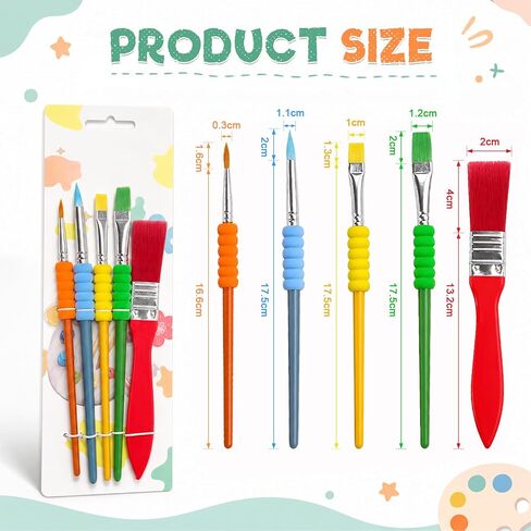 5Pcs Donut Sponge Paint Brushes, Anti Slip Nylon Bristles in Saudi Arabia
