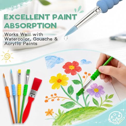 5Pcs Donut Sponge Paint Brushes, Anti Slip Nylon Bristles in Saudi Arabia