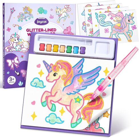 JoyCat Glitter-Lined Paint with Water Coloring Book for Kids (Dinosaurs) in Kuwait