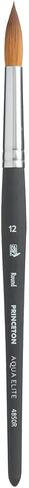 Princeton Aqua Elite Mini Liner Brush, Synthetic Bristles, Short Handle Watercolor Paintbrush, Matte Black, Size 12/0, 1 Count in Saudi Arabia