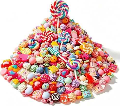 200Pcs Candy Resin Charms Flatback for Nail Art, Slime & Crafts in Kuwait