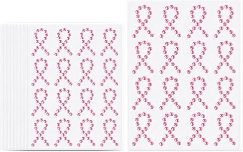 160 Pcs Breast Cancer Awareness Gem Stickers,Pink Ribbon Decals for Women in Kuwait