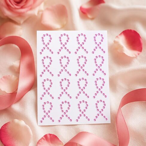 160 Pcs Breast Cancer Awareness Gem Stickers,Pink Ribbon Decals for Women in Kuwait