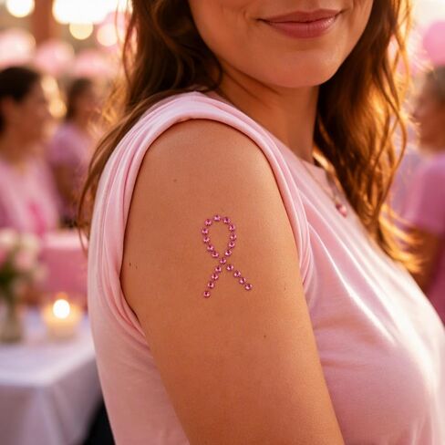 160 Pcs Breast Cancer Awareness Gem Stickers,Pink Ribbon Decals for Women in Kuwait