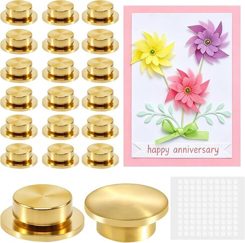 20Pcs Card Making Rotating Spinners Dies, 360° Smooth Spinners for DIY Paper Crafts Scrapbooking Jewelry Nail Art, Mini Metal Bearings for Greeting Cards, Gold 5x7x2.5mm in Kuwait