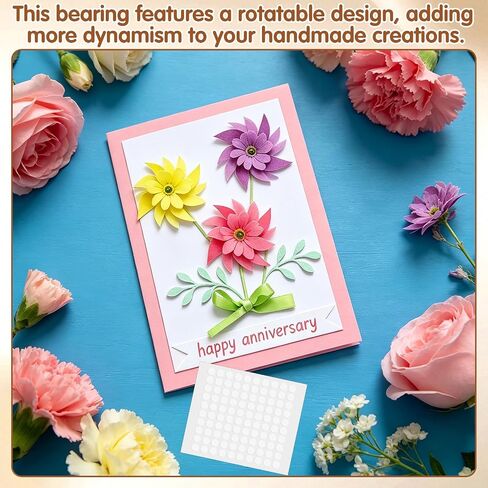 20Pcs Card Making Rotating Spinners Dies, 360° Smooth Spinners for DIY Paper Crafts Scrapbooking Jewelry Nail Art, Mini Metal Bearings for Greeting Cards, Gold 5x7x2.5mm in Kuwait