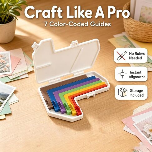 Christmas Card Making Supplies, 7-Piece Paper Crafting Alignment Guide Set with Case, Layering Tools for Handmade Holiday Cards, Gift Tags, Scrapbooking & DIY Christmas Crafts in Saudi Arabia