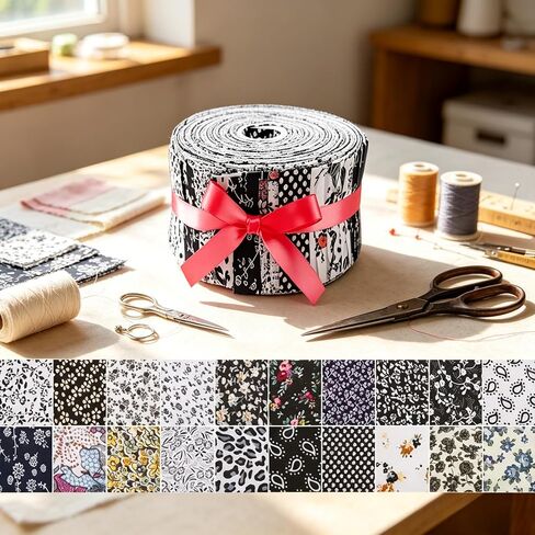 Jelly Roll Fabric Strips, Printed Quilt Roll, Sewing Craft Patchwork Making in Kuwait