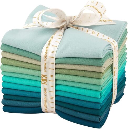 Studio RK Kona Cotton Solids Midnight Oasis 12 Fat Quarter Bundle Robert Kaufman Fabrics FQ-923-12 in Kuwait