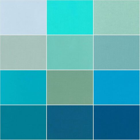 Studio RK Kona Cotton Solids Midnight Oasis 12 Fat Quarter Bundle Robert Kaufman Fabrics FQ-923-12 in Kuwait