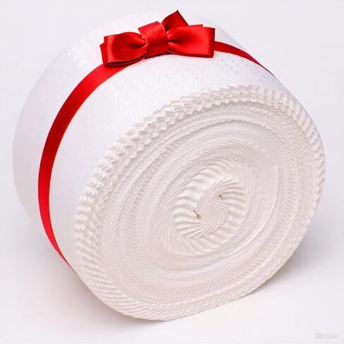 40Pcs Cotton Jelly Roll Fabric Bundles, 6.4x50cm Solid White Fabric Strips with Serrated Edge for Quilting Sewing DIY Crafts in Saudi Arabia