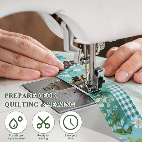 40 Green Floral Quilting Fabric Roll, 2.5 × 19.7 Inch Jelly Roll Cotton Fabric Strips, Precut Strips for Quilting, Sewing in Kuwait