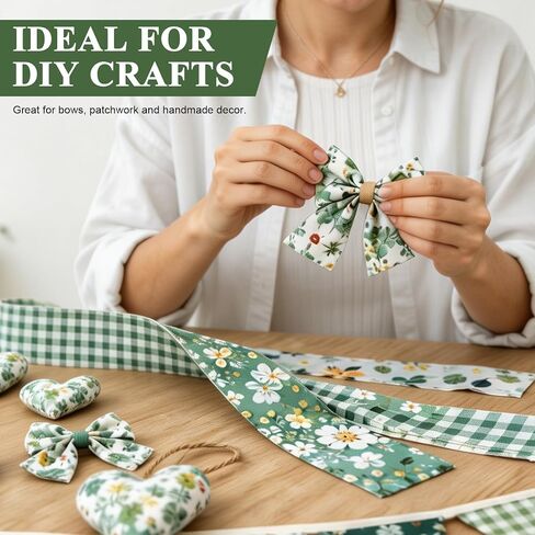 40 Green Floral Quilting Fabric Roll, 2.5 × 19.7 Inch Jelly Roll Cotton Fabric Strips, Precut Strips for Quilting, Sewing in Kuwait